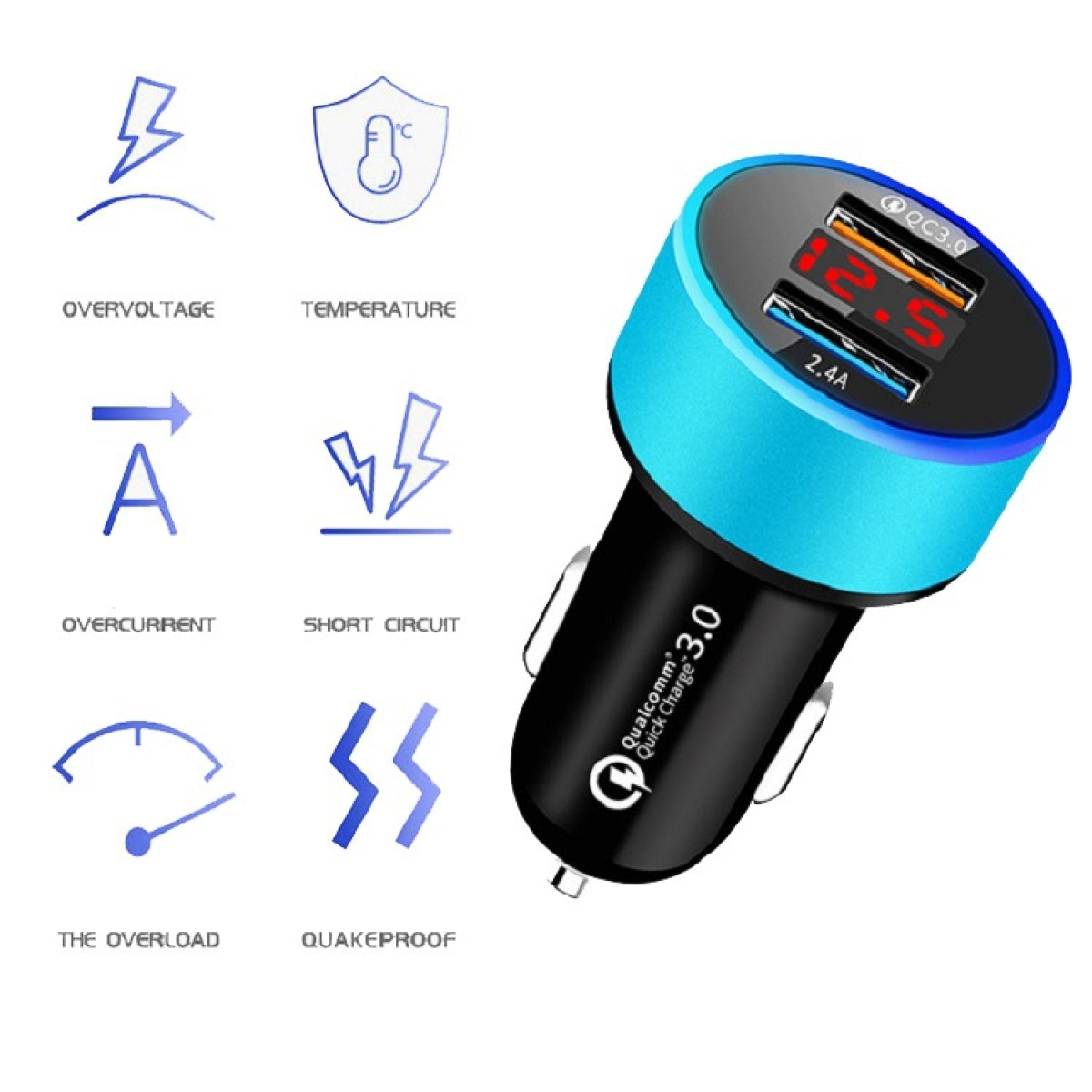 USB Car Charger Fast Charging Dual USB Adapter 3.1A