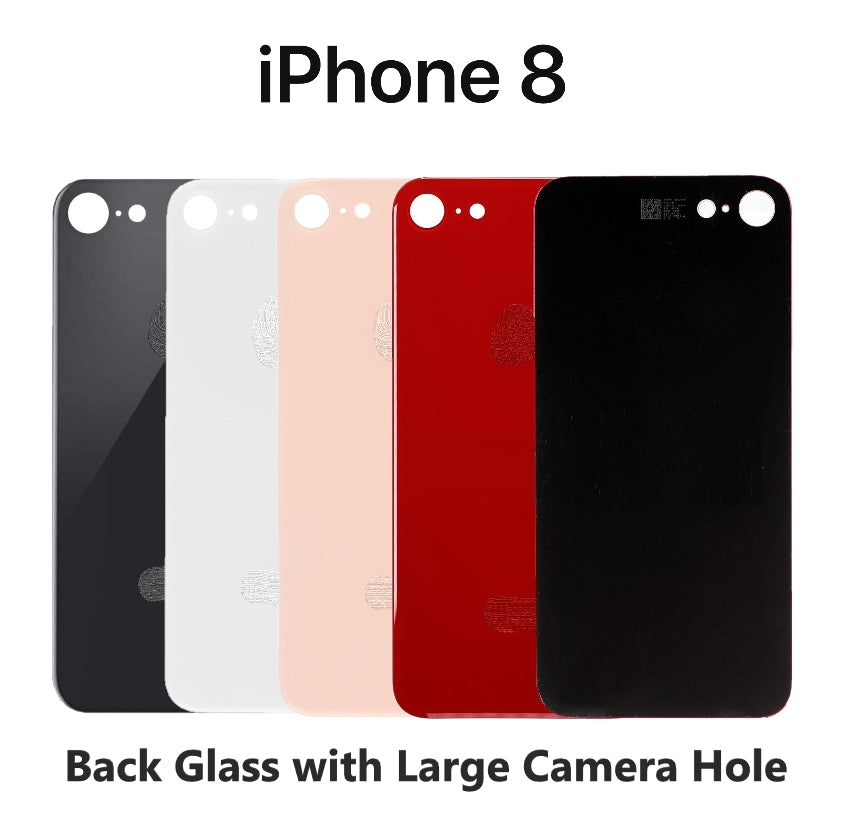 Professional Replacement Back Glass Rear Battery Cover for iPhone 8 All Carriers supported (Big Camera Hole)