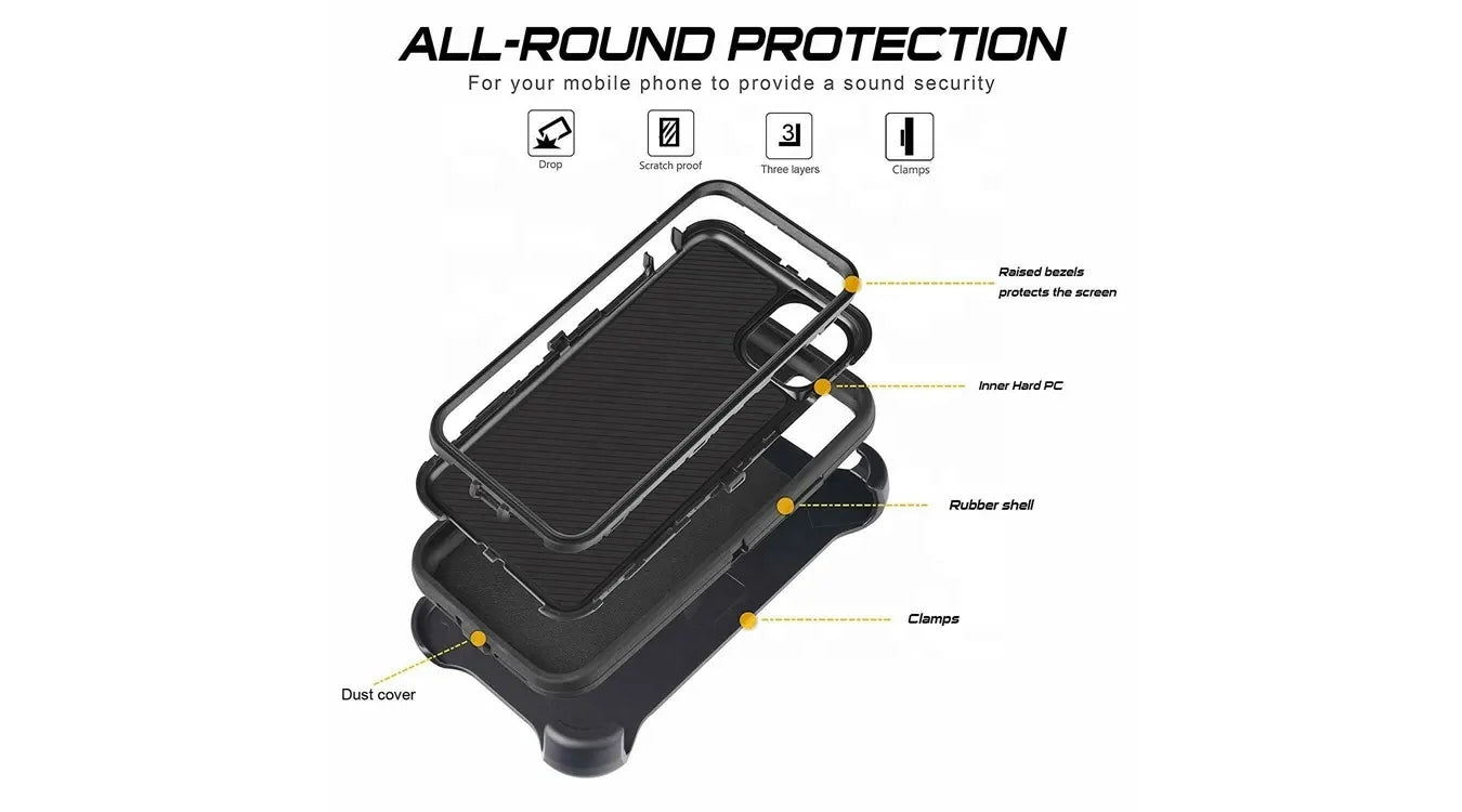 Shock Proof Defender Phone Case with Holster for Samsung Galaxy S9 Plus