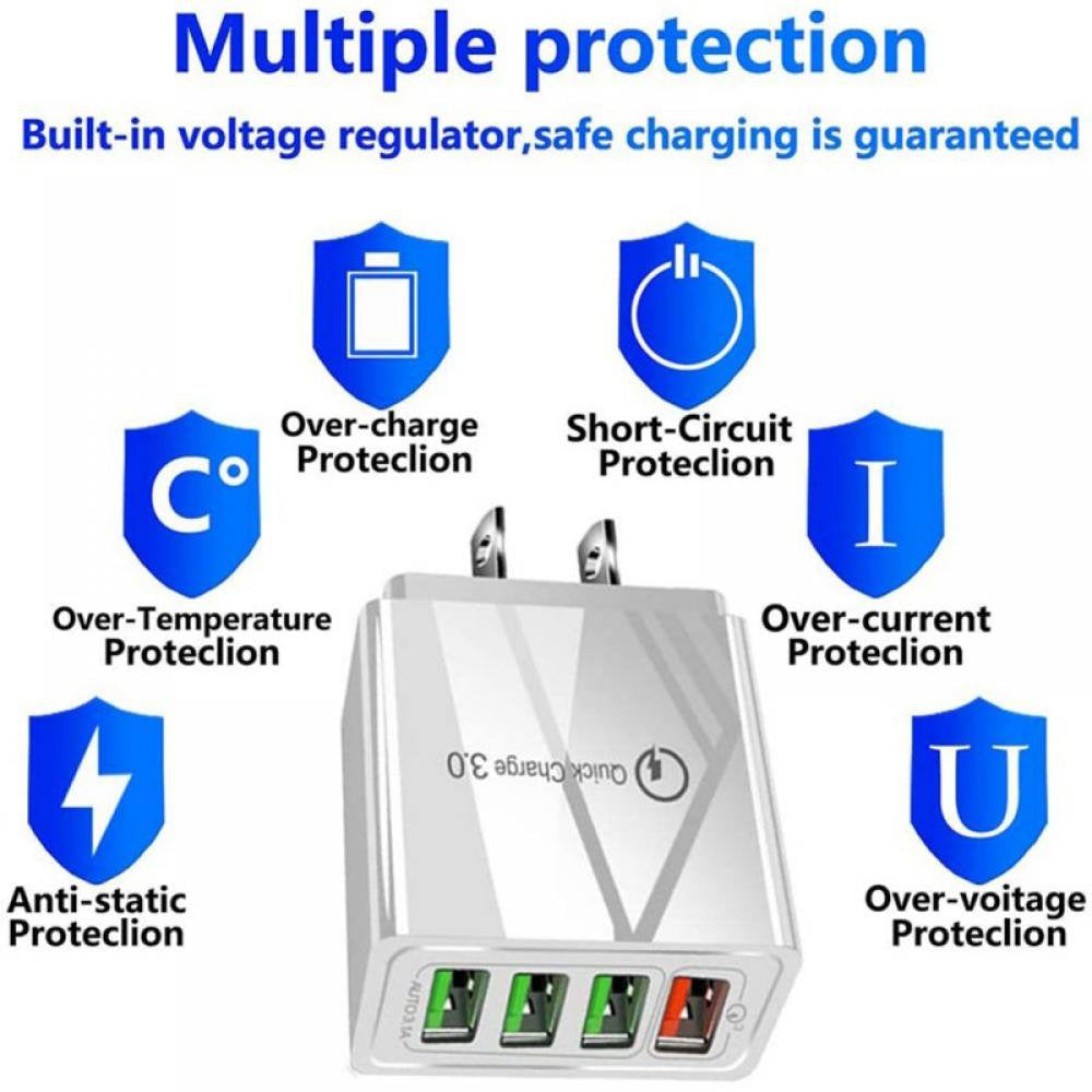 QC 3.0 Fast Mobile Wall Charger 4 USB Ports