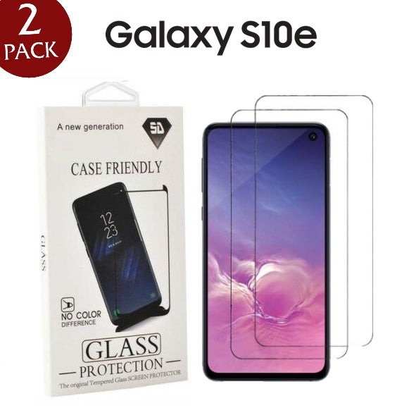 [2 Pack] 5D Curved Edge Glue Full Cover Tempered Glass Compatible With Samsung S Series (Case Friendly)