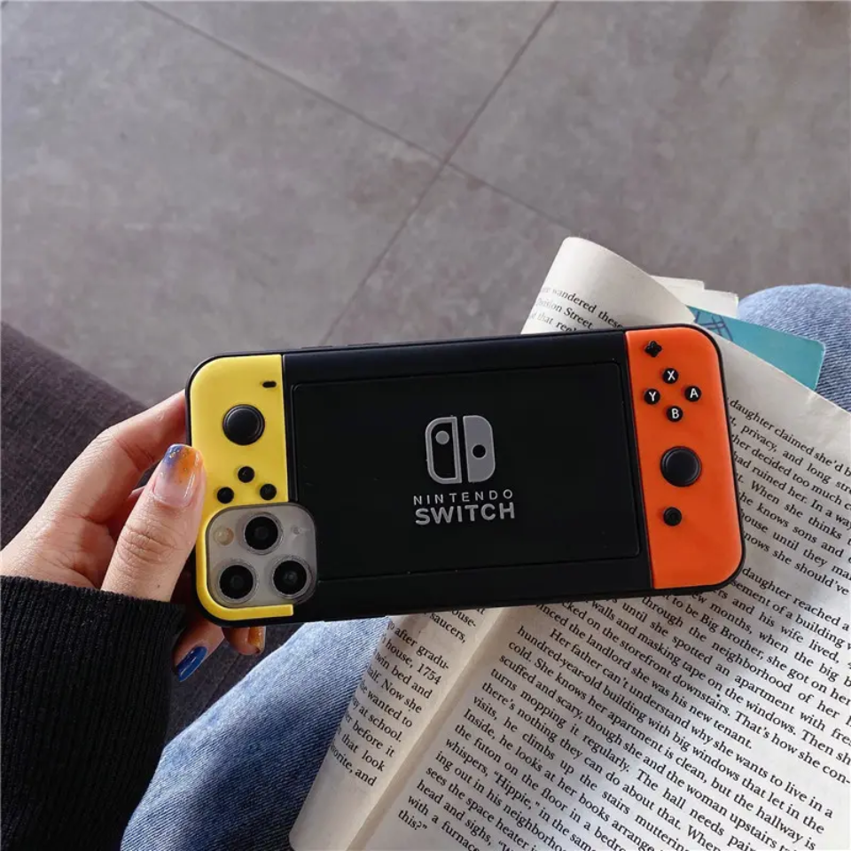 Switch Game Console Silicon Phone Case for iPhone 14 Plus (Blue)