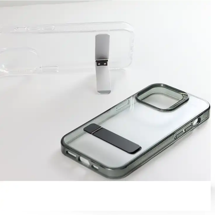 Transparent clear shockproof case cover with stander for Iphone 15