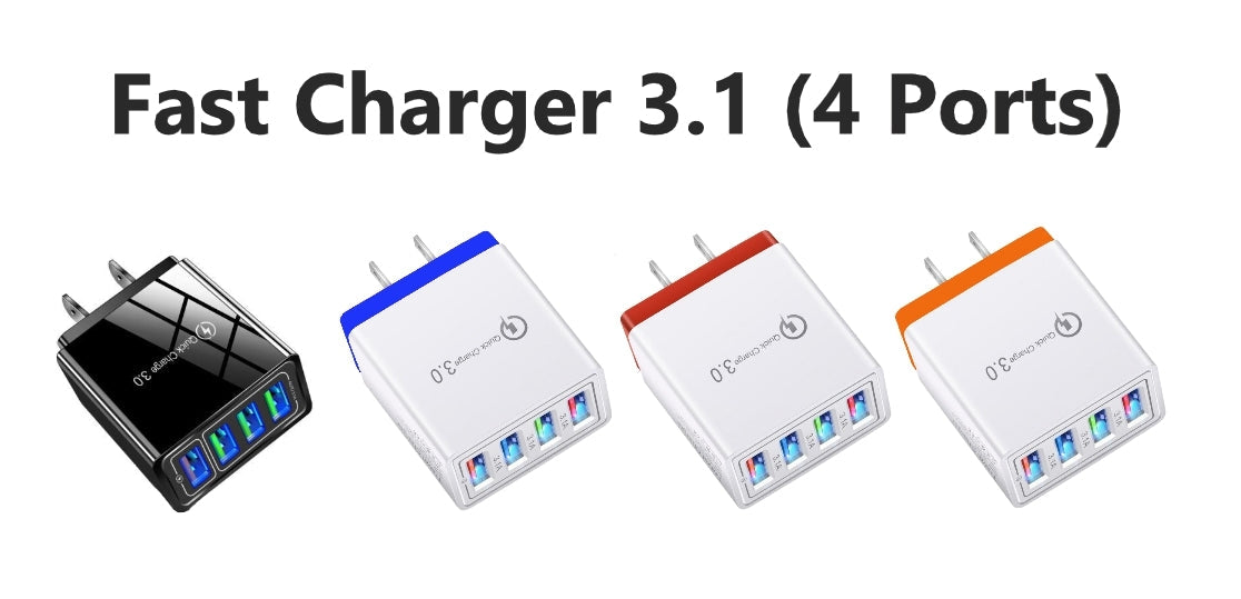 QC 3.0 Fast Mobile Wall Charger 4 USB Ports
