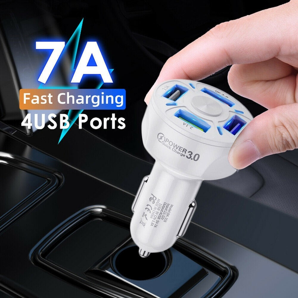 QC 3.0 5V 7A Car Charger 4 USB Ports Car Charger