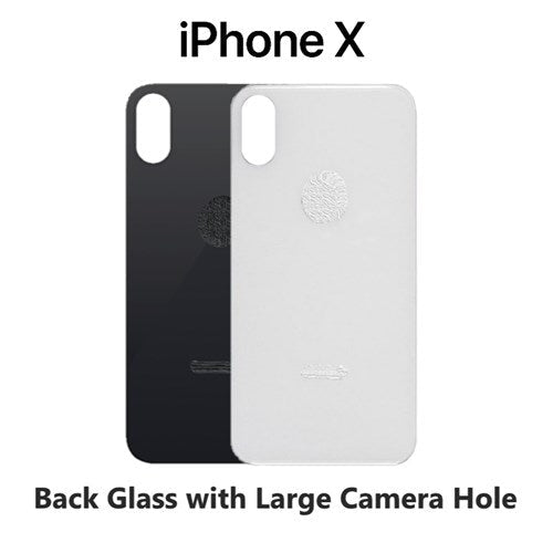 Professional Replacement Back Glass Rear Battery Cover for iPhone X All Carriers supported (Big Camera Hole)