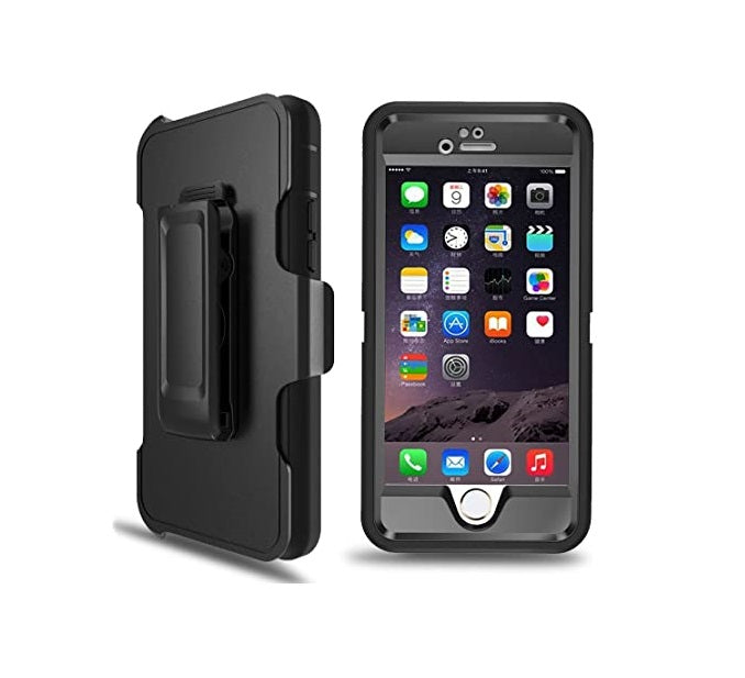 Defender Shock Proof Rubber Phone Case with Holster Heavy Duty Compatible with Apple iPhone 6 Plus/ 6s Plus
