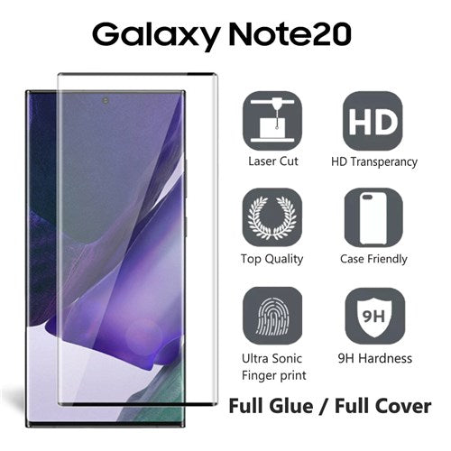 [2 Pack] Tempered Glass for Samsung Note 20 Full Glue Full Covered ( Case Friendly )