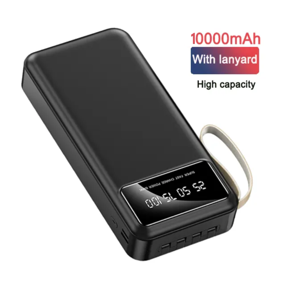 Digital display power bank comes with 4-wire 10000 mAh Capacity (1inch Display)