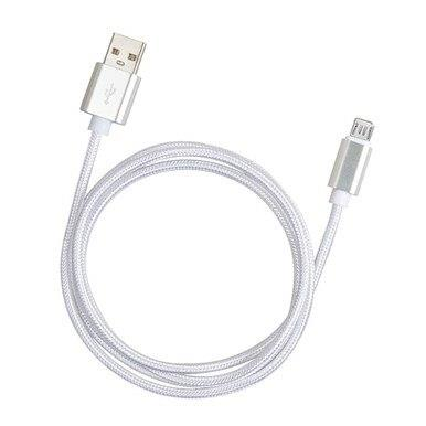 Silver, 6 Ft Micro USB Charging Sync Data Cable With Retail Packing