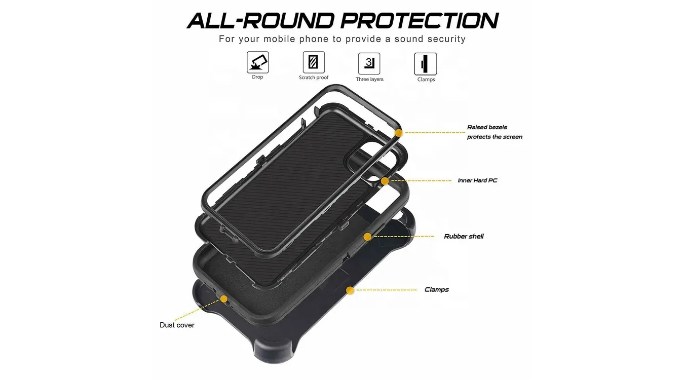 Shock Proof Defender Phone Case with Holster for Samsung Galaxy S21 Plus