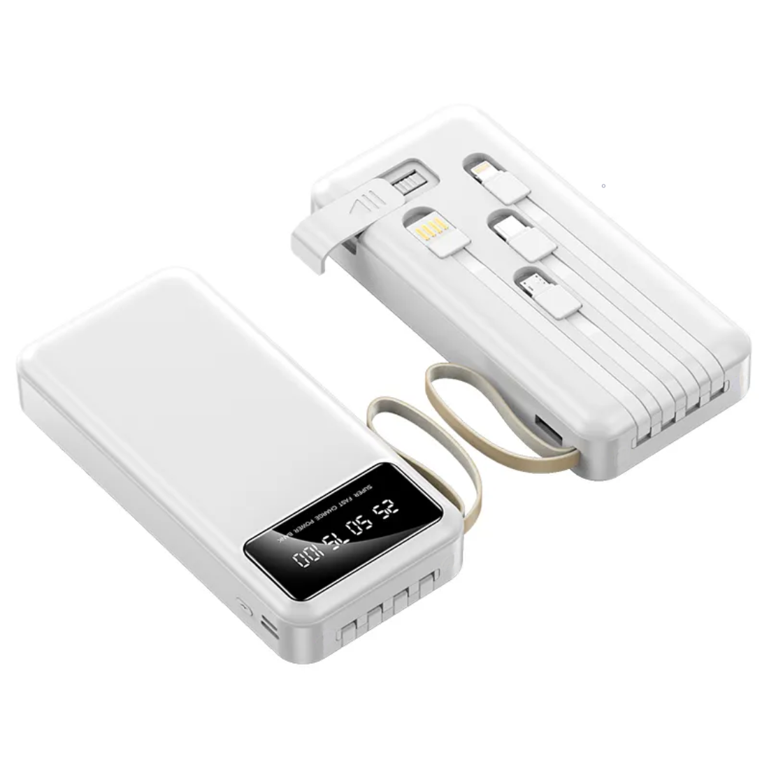 Digital display power bank comes with 4-wire 10000 mAh Capacity (1inch Display)