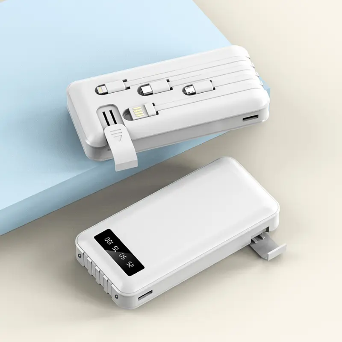 Digital display power bank comes with 4-wire 10000 mAh Capacity