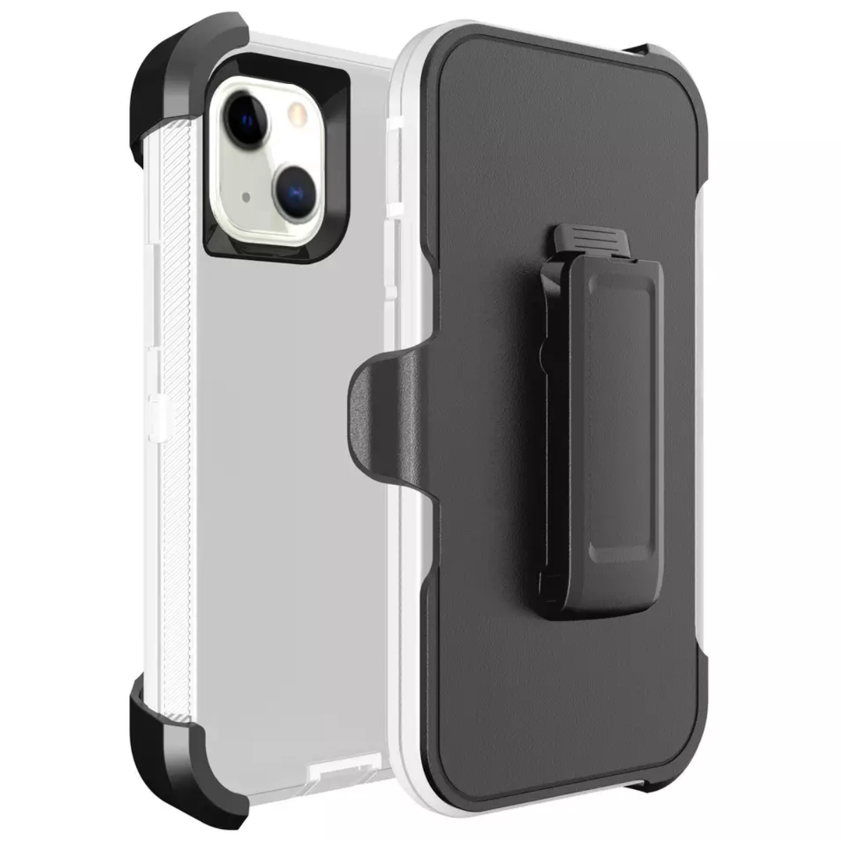 Defender Phone Case Shock Proof Rubber Case with Holster Heavy Duty Compatible with Apple iPhone 14 Plus