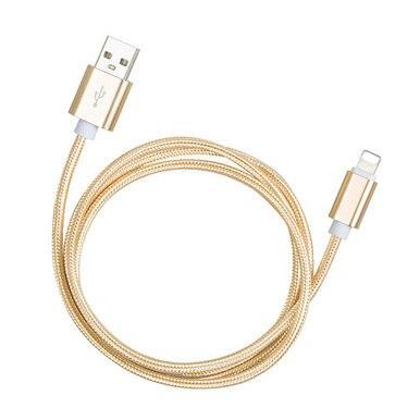 Gold, 6 Ft USB Charging Sync Data Lightning Cable With Retail Packing