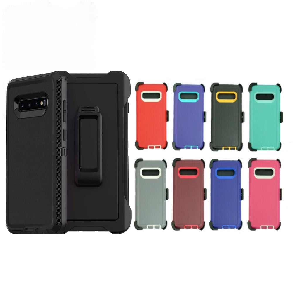 Shock Proof Defender Phone Case with Holster for Samsung Galaxy S10 Plus